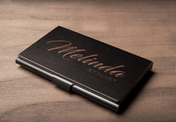 Personalized Printed Walnut Wooden Business Card Holder