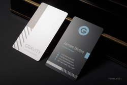 Personalized Printed Black/Silver Metal Business Card