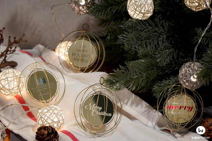 Gold Printed Christmas Ornaments