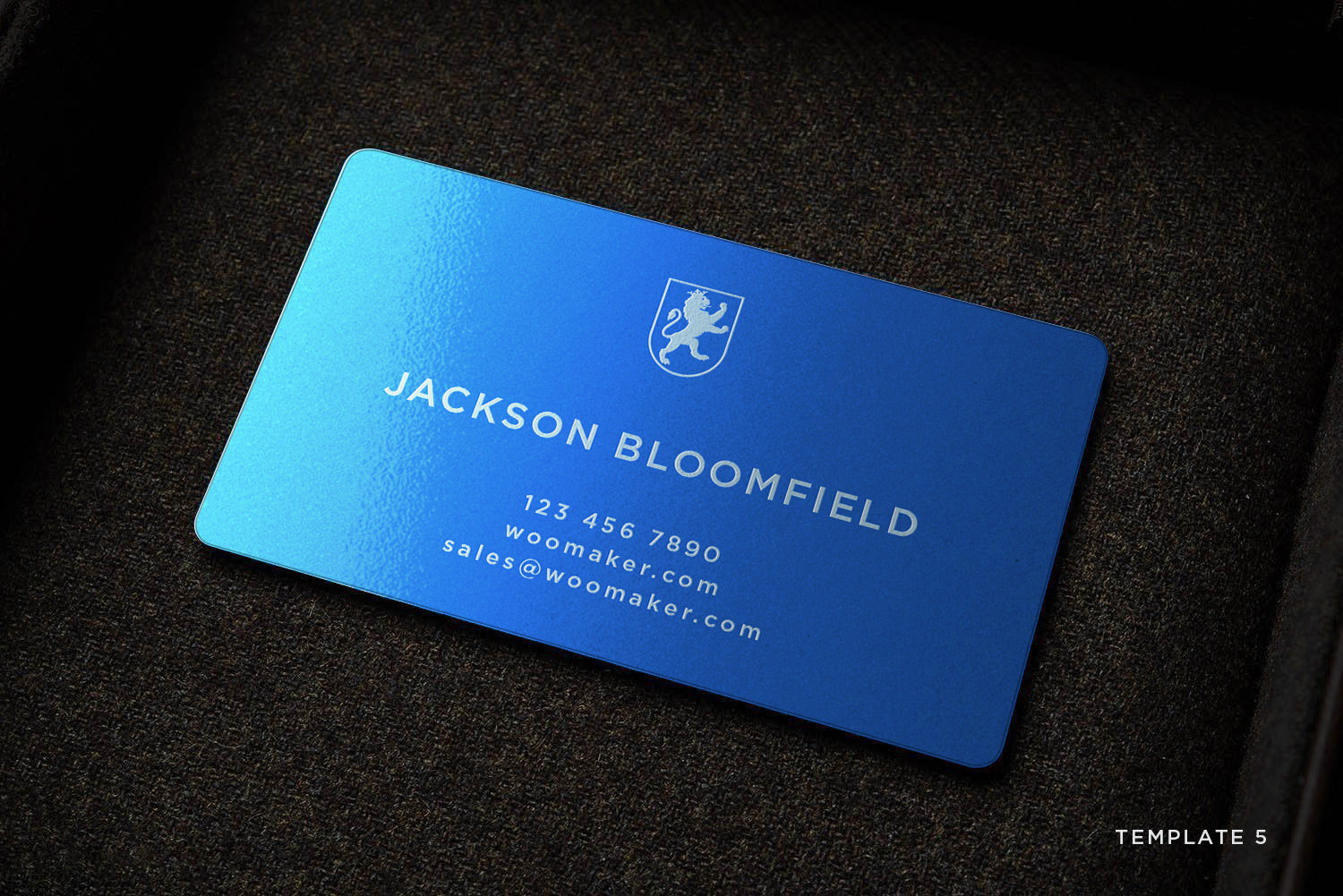 Blue Metal Business Card Series 1 – WooMaker